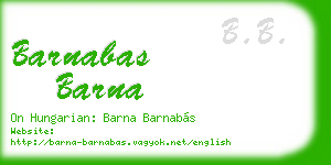 barnabas barna business card