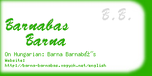 barnabas barna business card